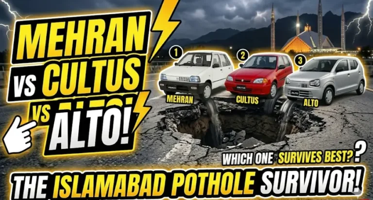 Mehran vs Cultus vs Alto — Which One Survives Islamabad Potholes Best