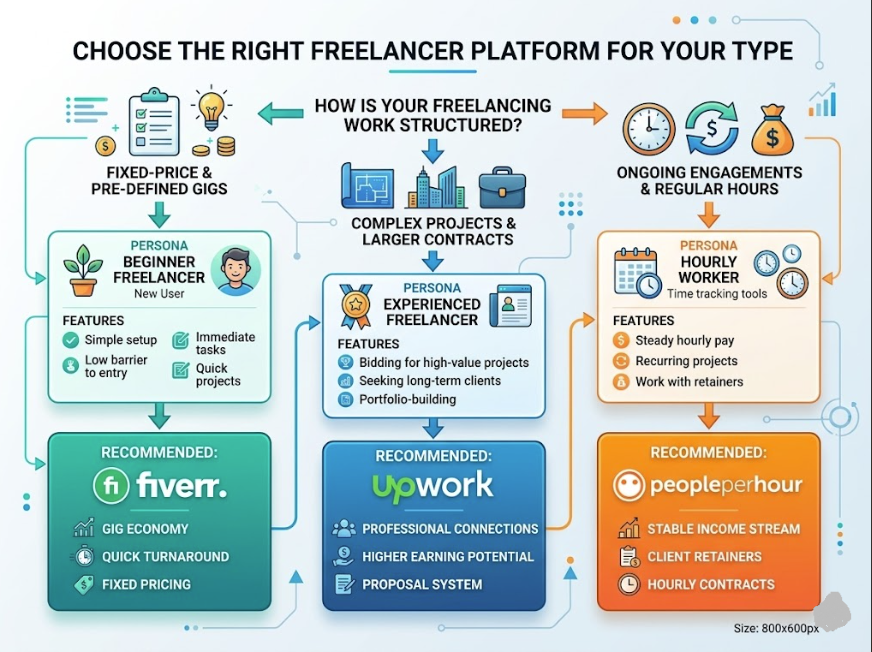 Freelance platform recommendation guide by freelancer type