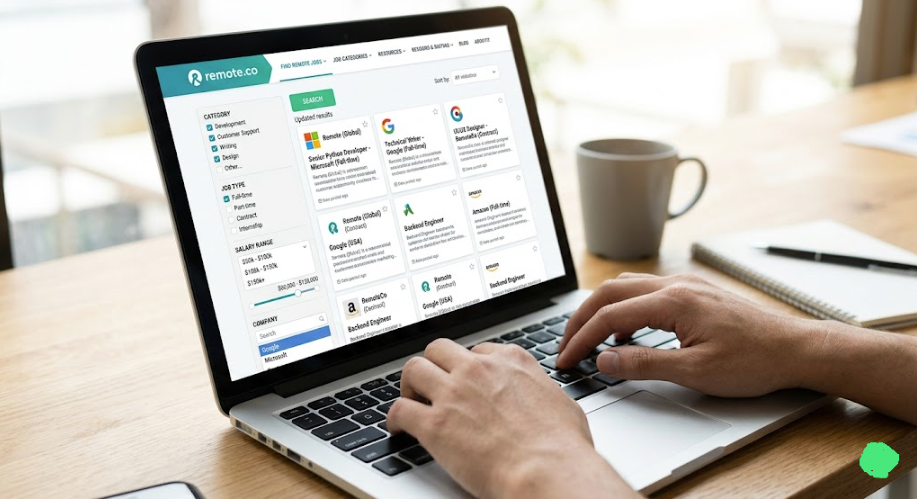 Filtering and searching remote jobs on Remote.co
