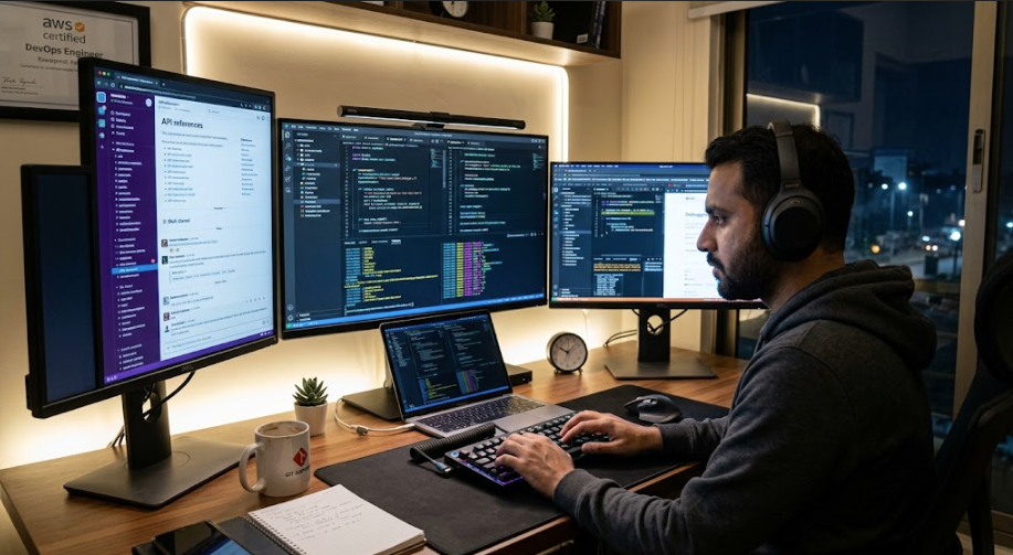 Software developer earning high remote income